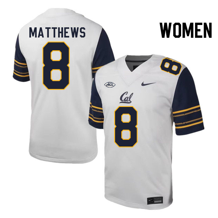 Women #8 Mikey Matthews California Golden Bears ACC Conference College Football Jerseys Stitched Sal